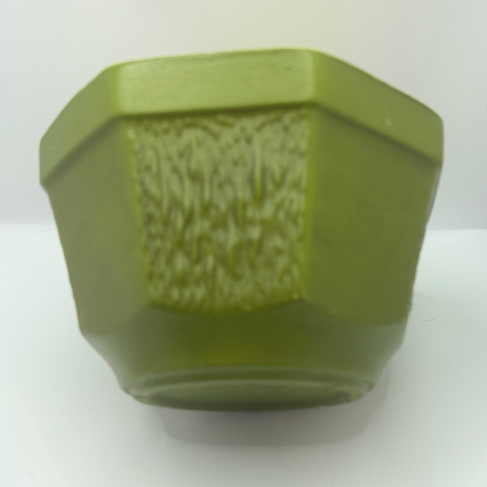 Vintage McCoy‎ Floraline USA 422 Planter Avocado Green Octagon Textured Pottery